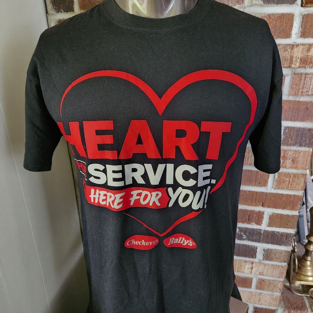 Checkers & Rallys Fast Food Restaurant Promo T Shirt Size Medium Salute To Vets